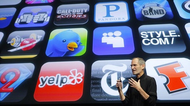 Steve Jobs before iPad icons